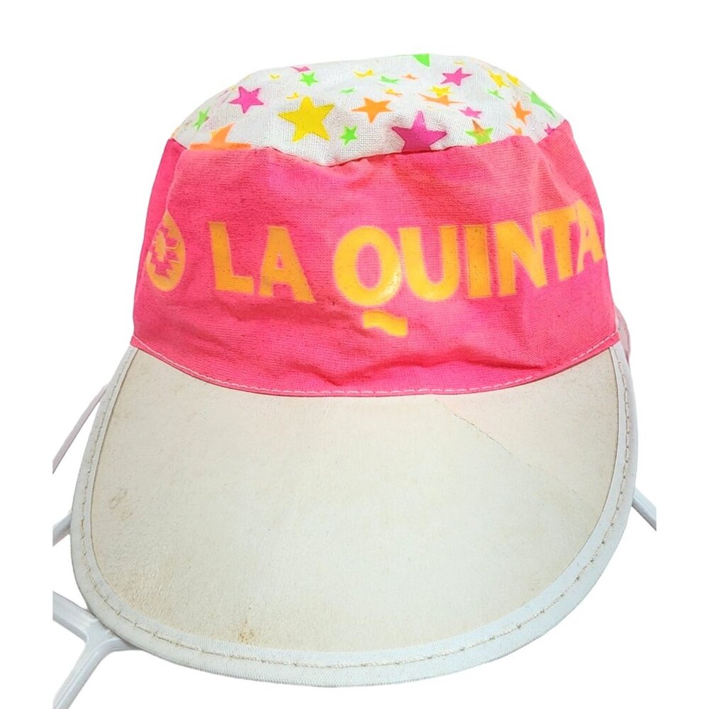 RARE HTF Vintage Neon LA Quinta Cardboard Fabric Hat Stars Advertising Travel Ca